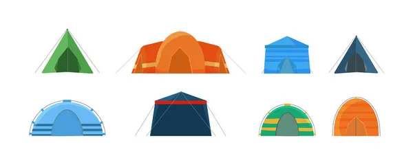 Разноцветная палатка для кемпинга на природе и для проведения праздников на открытом воздухе. — стоковое фото