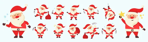 Set Santa Claus, Christmas and New Year character. — Stock Vector