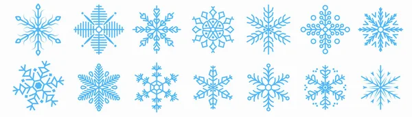 Flocos de neve doodle mão desenhada para o projeto de Natal. — Vetor de Stock