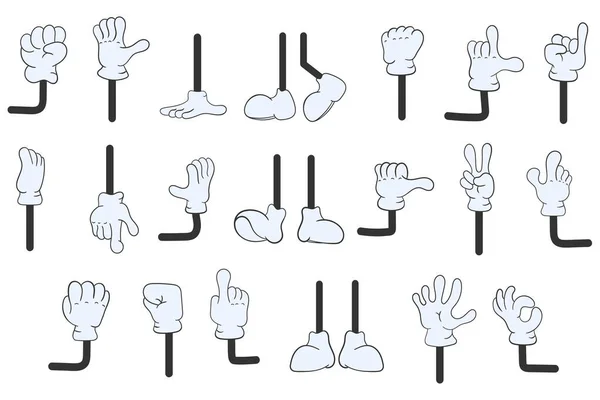 Cartoon arms gestures in hand drawn doodle style. — 图库矢量图片