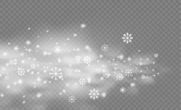 Een sneeuwval, sneeuwvlokken, kerstsneeuw of sneeuwstorm — Stockvector