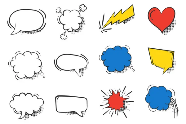 Comic speech bubbles, dialog clouds, comics books. — Stock vektor