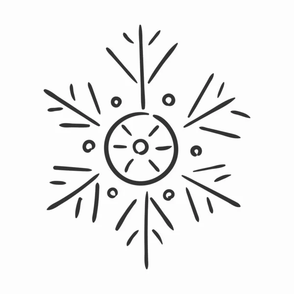 Νιφάδες χιονιού σε doodle, νιφάδες χιονιού χέρι που το χειμώνα — Διανυσματικό Αρχείο