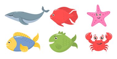 Okyanus hayvanlarını, sualtı canlılarını, deniz balıklarını.