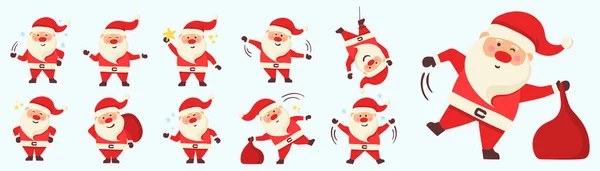 Set Santa Claus, vánoční a novoroční postava. — Stockový vektor