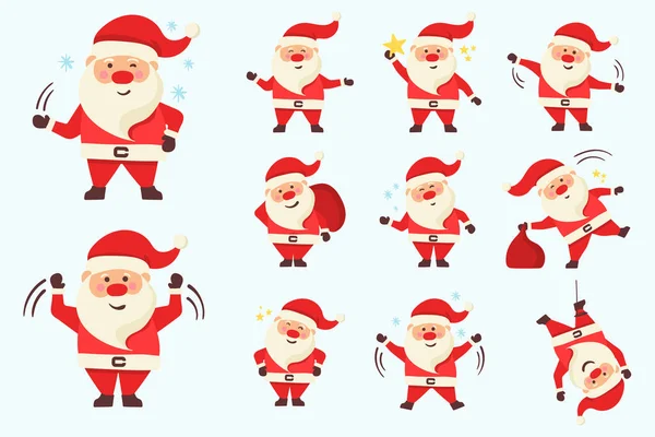 산타 클로스, 크리스마스, 새해 캐릭터 설정. — 스톡 벡터
