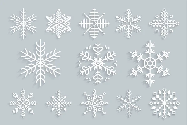 Sneeuwvlokken doodle hand getekend voor Kerstmis ontwerp. — Stockvector