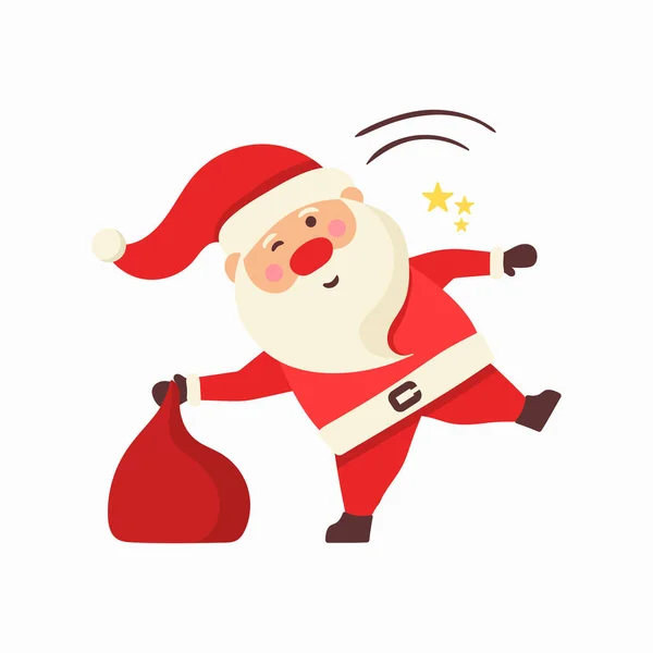 Set Santa Claus, vánoční a novoroční postava. — Stockový vektor