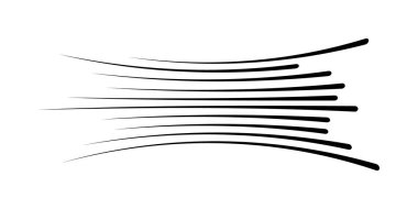 Comic için siyah hız çizgileri, hareket efekti.