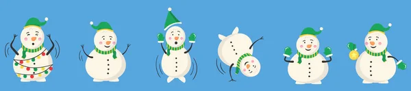 冬季雪人魔术师，带着糖果和礼物. — 图库矢量图片