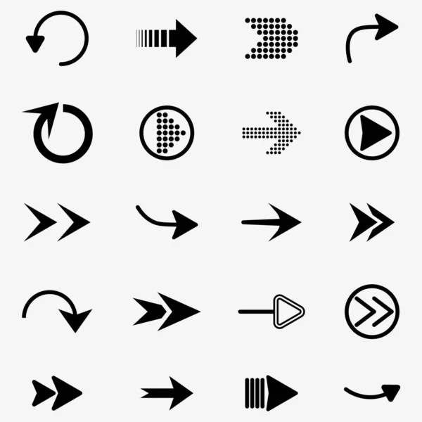 Flèche d'écran d'ordinateur de signe de direction graphique noir — Image vectorielle