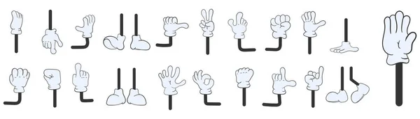 Cartoon arms gestures in hand drawn doodle style. — Stock Vector