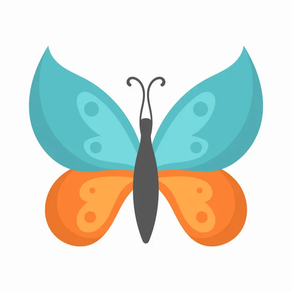 Set bunte fliegende Insekten, Sommer Schmetterling flach — Stockvektor