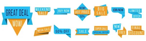 Badge sale, banner, offer tag, discount label. — Stock vektor