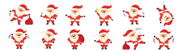 Set Santa Claus, personaje de Navidad y Año Nuevo. — Vector de stock