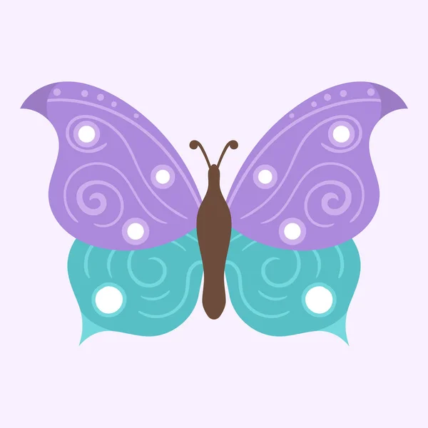 Set bunte fliegende Insekten, Sommer Schmetterling flach — Stockvektor