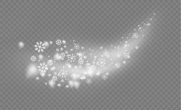 雪、雪の結晶、クリスマスの雪や吹雪 — ストックベクタ