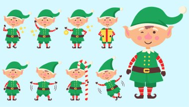 Elf seti, Yeni Yıl, Mutlu Noel karakterleri.