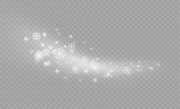 Een sneeuwval, sneeuwvlokken, kerstsneeuw of sneeuwstorm — Stockvector