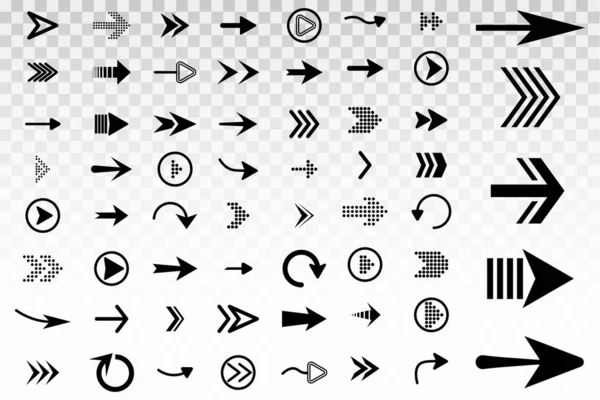 Black graphic direction sign computer screen arrow — 图库矢量图片