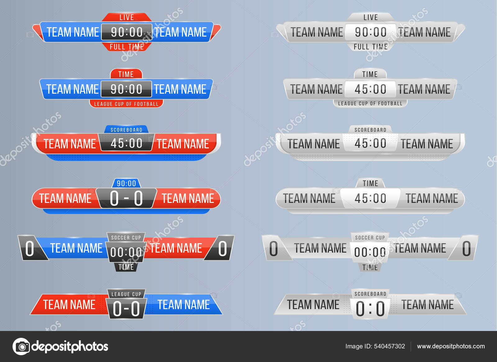 Eine Anzeigetafel überträgt, Sport Score Board Fußball Stock-Vektorgrafik von ©Poliashenko 540457302