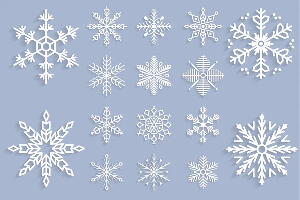 Snowflakes doodle dessiné à la main pour la conception de Noël. — Image vectorielle