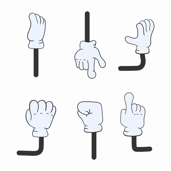 Cartoon arms gestures in hand drawn doodle style. — 图库矢量图片