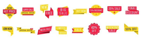 Badge sale, banner, offer tag, discount label. — Stock Vector