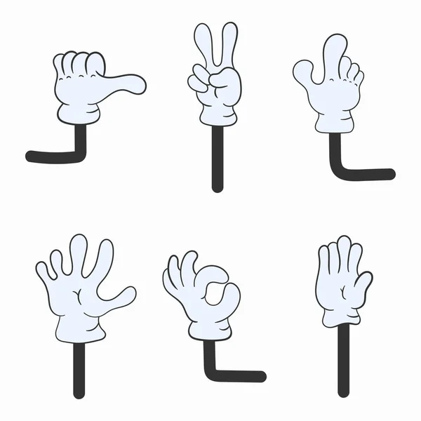 Cartoon arms gestures in hand drawn doodle style. — Stock Vector