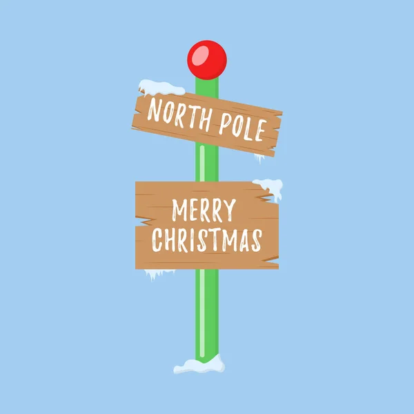 Weihnachtsschilder für den Winterurlaub am Nordpol. — Stockvektor