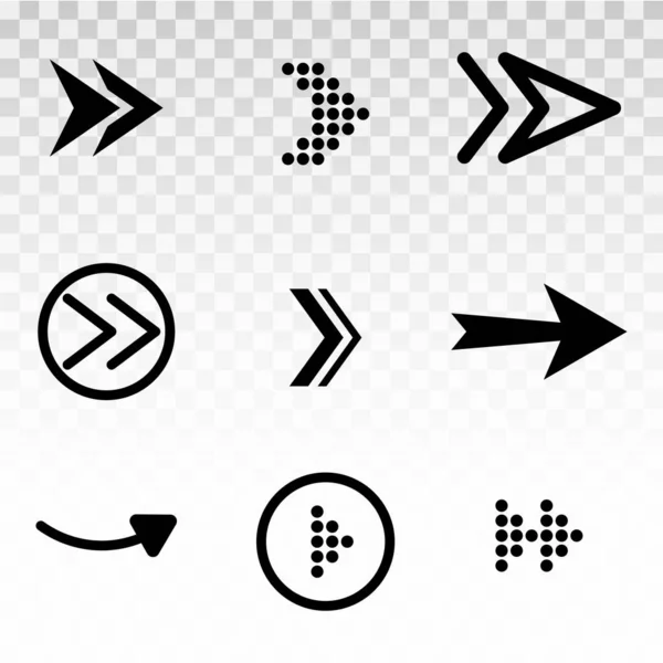 Black graphic direction sign computer screen arrow — 图库矢量图片