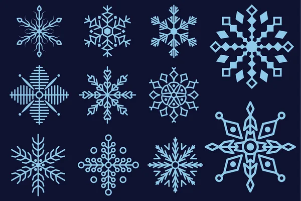 Χειροποίητο σκίτσο νιφάδων χιονιού για χριστουγεννιάτικο σχέδιο. — Διανυσματικό Αρχείο