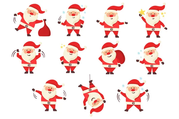 Zestaw Santa Claus, Boże Narodzenie i Nowy Rok charakter. — Wektor stockowy