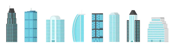 Set of city buildings skyscrapers, business office — Stock vektor