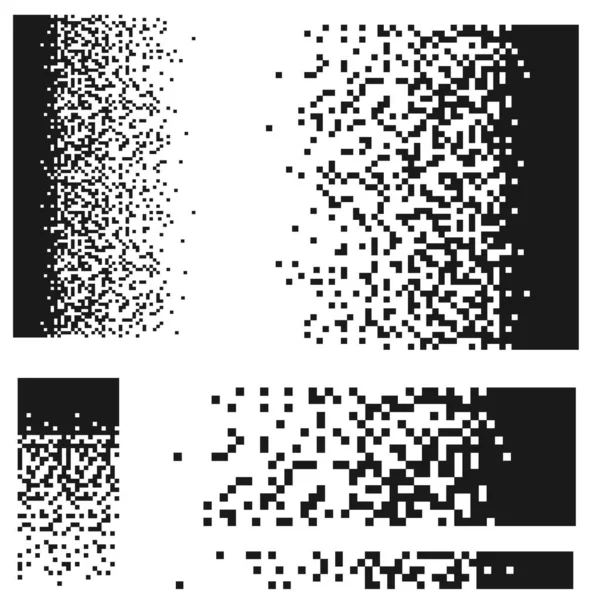 Pixelverlauf Geschwindigkeit nahtloses Muster. Schwarz-weißer abstrakter Hintergrund. Monochromer Stil. Zufällige Quadrate — Stockfoto