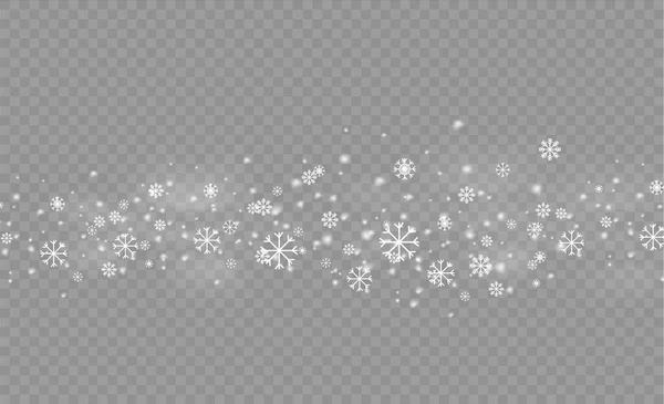 雪、雪の結晶、クリスマスの雪や吹雪 — ストックベクタ