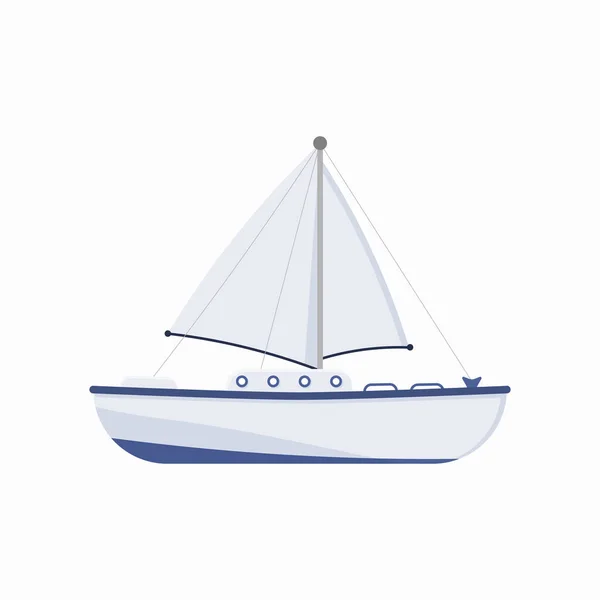 Nave marittima, trasporto marittimo piatto, nave, barche a vela — Vettoriale Stock