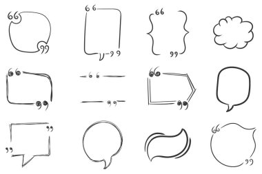 Karalama alıntısı, konuşma baloncukları, el çizimi karalama.