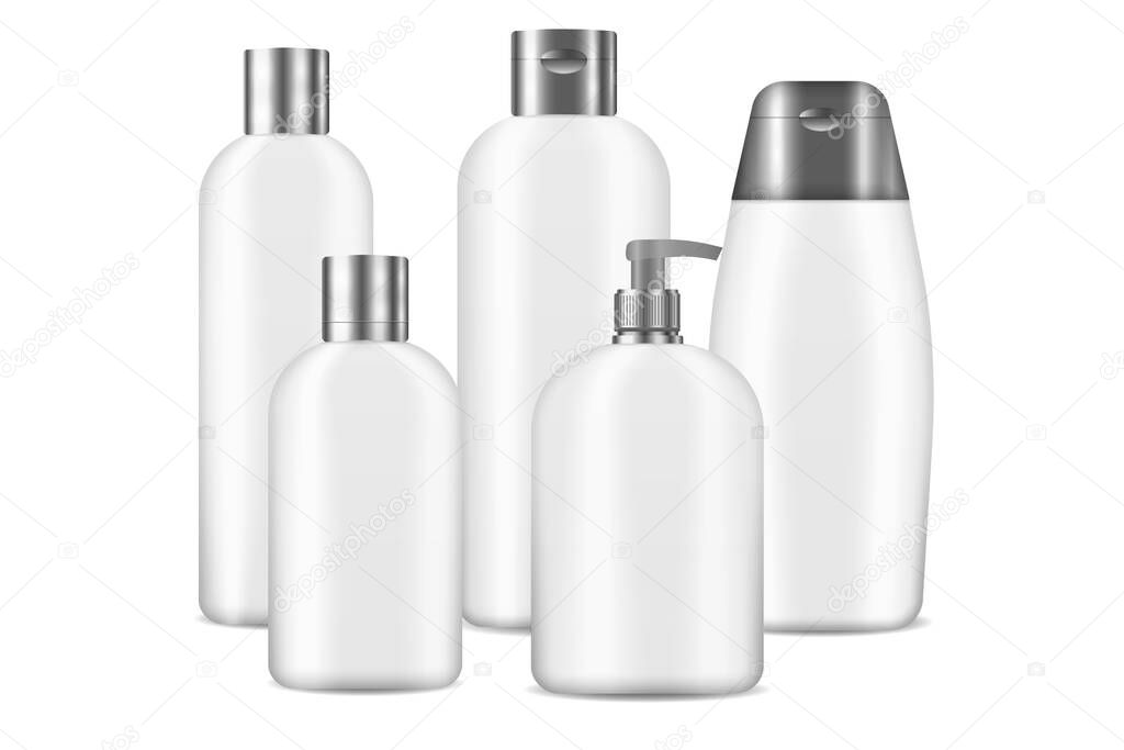 A Realistic cosmetic mockup beauty bottle, sprayer