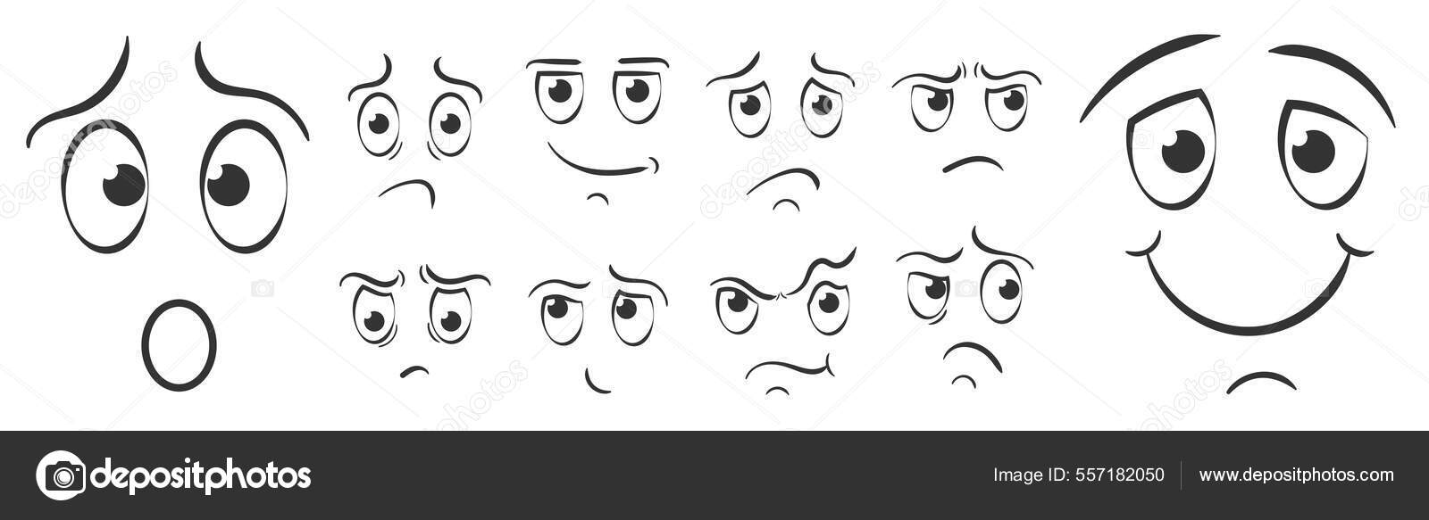 Boca de desenho animado com diferentes emoções isoladas elemento de design  gráfico plano conjunto