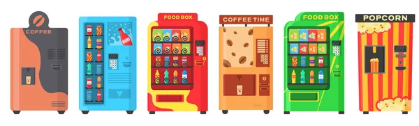 Una máquina expendedora, máquina automática, comida automatizada — Vector de stock