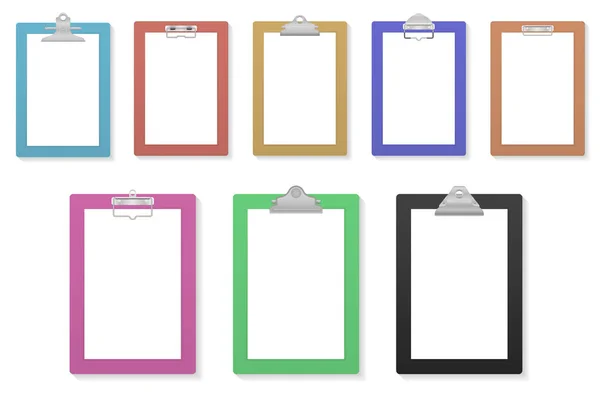 Set of clipboard notepad, clip board in flat style — Stock Vector