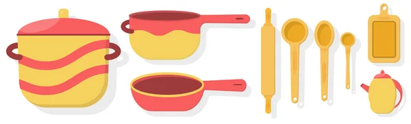 Ensemble d'ustensiles de cuisine ustensiles de cuisine — Image vectorielle