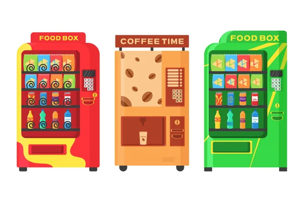 Una máquina expendedora, máquina automática, comida automatizada — Archivo Imágenes Vectoriales