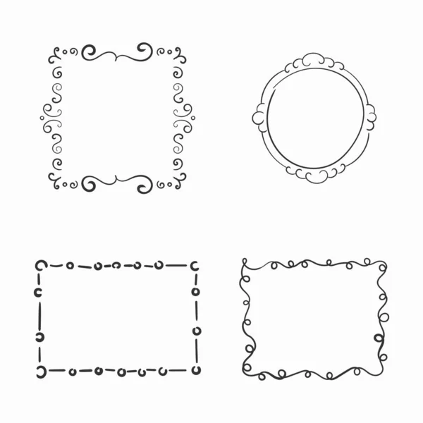 Rahmen Ränder skizziert Doodle in handgezeichnetem Stil — Stockvektor
