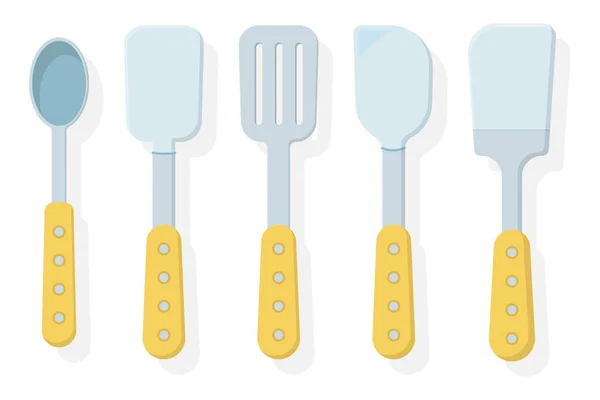 Set of kitchen tools household utensil kitchenware — Stock Vector