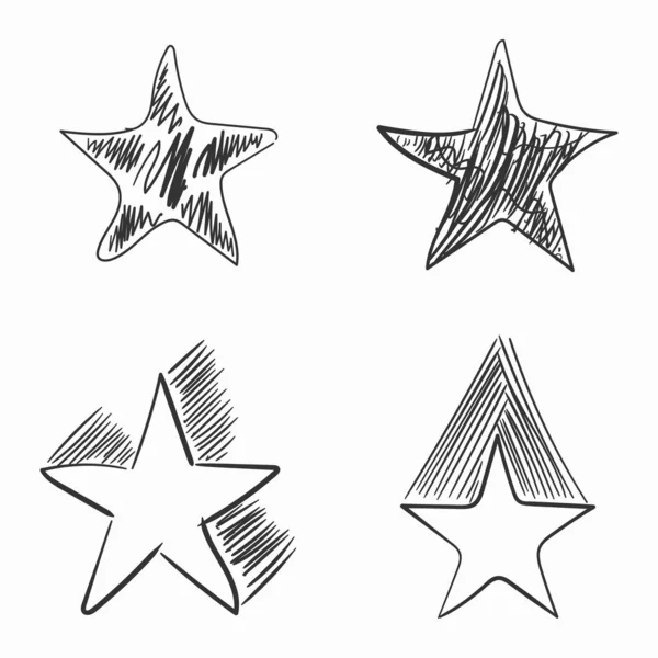 Hvězda v kresleném stylu čmáranice nebo čmáranice. — Stockový vektor