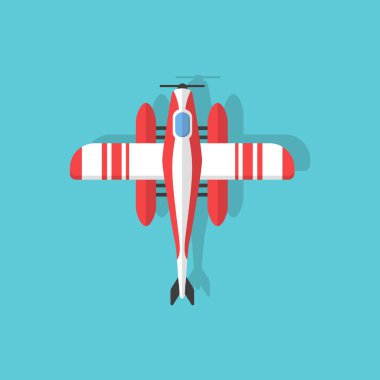 Üst görünüm, uçak, uçak, düz tasarım.