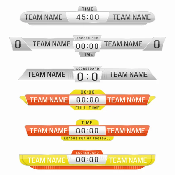 Tablica wyników transmisji, boisko do piłki nożnej — Wektor stockowy