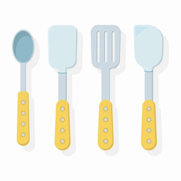 Set of kitchen tools household utensil kitchenware — Stock Vector